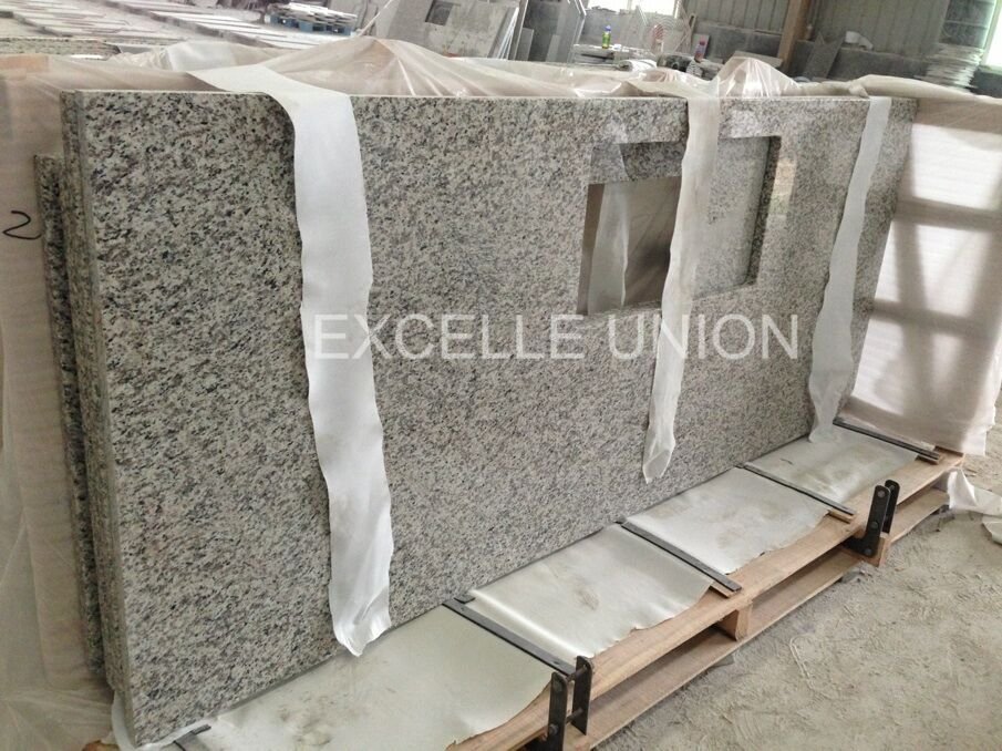 Finished granite kitchen countertops with surface protection